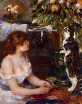 Pierre Auguste Renoir : Girl and Cat